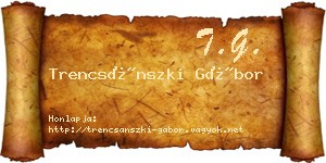 Trencsánszki Gábor névjegykártya